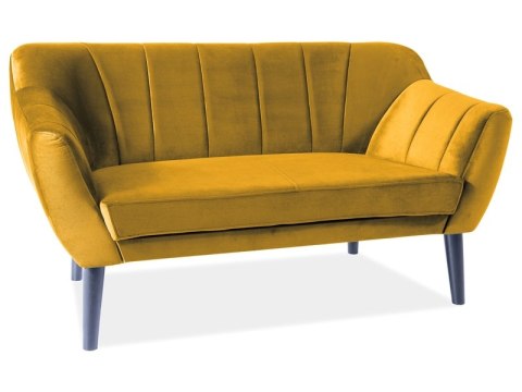 SOFA TREFL 2 VELVET KOLOR CURRY BLUVEL 68 / WENGE - kanapa dwuosobowa miodowa / musztardowa