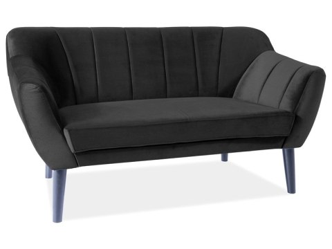 SOFA TREFL 2 VELVET KOLOR CZARNY BLUVEL 19 / WENGE - kanapa dwuosobowa czarna