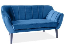 SOFA TREFL 2 VELVET KOLOR GRANATOWY BLUVEL 86 / WENGE - kanapa dwuosobowa granatowa