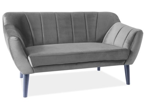 SOFA TREFL 2 VELVET KOLOR SZARY BLUVEL 14 / WENGE - kanapa dwuosobowa szara