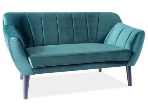 SOFA TREFL 2 VELVET KOLOR ZIELONY BLUVEL 78 / WENGE - kanapa dwuosobowa zielona