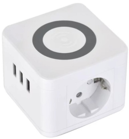 Fun Desk Uniwersalny przedłużacz sieciowy Logan Inc WS2-1,5 USB + ładowanie indukcyjne