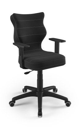 ENTELO Duo Czarny Velvet 17 rozmiar 5 - DOBRE KRZESŁO dla kręgosłupa, ortopedyczne - fotel obrotowy do biurka
