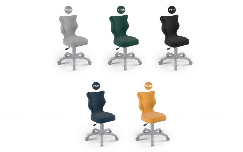 ENTELO Petit Szary Velvet 24 rozmiar 4 - DOBRE KRZESŁO dla kręgosłupa, ortopedyczne - fotel obrotowy do biurka ENTELO Petit Szary Velvet 24 rozmiar 4 - DOBRE KRZESŁO dla kręgosłupa, ortopedyczne - fotel obrotowy do biurka