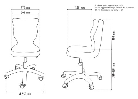 ENTELO Petit Szary Velvet 24 rozmiar 4 - DOBRE KRZESŁO dla kręgosłupa, ortopedyczne - fotel obrotowy do biurka ENTELO Petit Szary Velvet 24 rozmiar 4 - DOBRE KRZESŁO dla kręgosłupa, ortopedyczne - fotel obrotowy do biurka