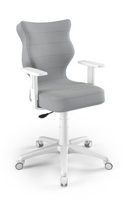 ENTELO Duo Biały Velvet 03 rozmiar 6 - DOBRE KRZESŁO dla kręgosłupa, ortopedyczne - fotel obrotowy do biurka