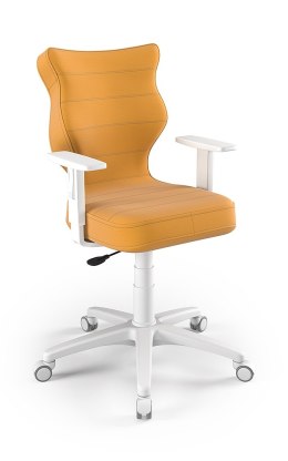 ENTELO Duo Biały Velvet 35 rozmiar 6 - DOBRE KRZESŁO dla kręgosłupa, ortopedyczne - fotel obrotowy do biurka