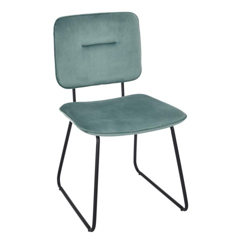 Intesi Krzesło Adele VIC szare - tapicerowane krzesło do jadalni, czarne metalowe płozy
