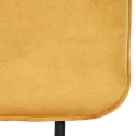 Intesi Krzesło Adele VIC żółte velwet - tapicerowane krzesło do jadalni, czarne metalowe płozy