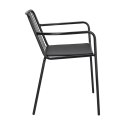 Intesi Krzesło Bill Arm Black z poduszką PU ekoskóra - czarne metal malowany proszkowo z podłokietnikami