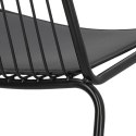 Intesi Krzesło Bill Arm Black z poduszką PU ekoskóra - czarne metal malowany proszkowo z podłokietnikami