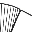 Intesi Krzesło Golig czarne metalowe z podłokietnikami - czarna zdejmowana poduszka ekoskóra