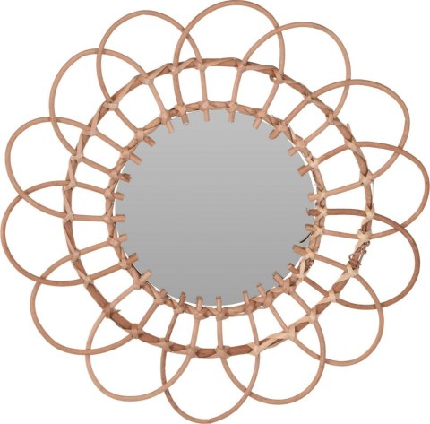 Intesi Lustro Flower shape 49 cm - okrągłe do salonu, przedpokoju, rama wiklinowa z metalową zawieszką