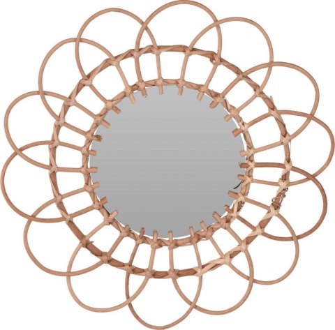 Intesi Lustro Flower shape 49 cm - okrągłe do salonu, przedpokoju, rama wiklinowa z metalową zawieszką