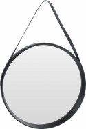 Intesi Lustro Mousse wiszące czarne tworzywo 51 cm okrągłe na pasku z ekoskóry do zawieszenia do łazienki przedpokoju czy salonu Intesi Lustro Mousse wiszące czarne tworzywo 51 cm okrągłe na pasku z ekoskóry do zawieszenia do łazienki przedpokoju czy salonu