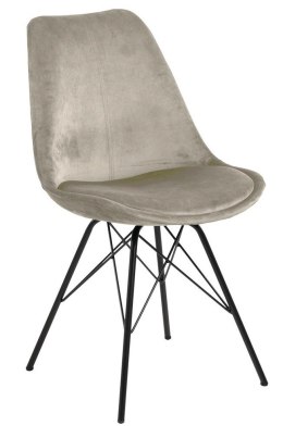 Krzesło do jadalni ACTONA Eris VIC piaskowe / nogi czarne - tkanina