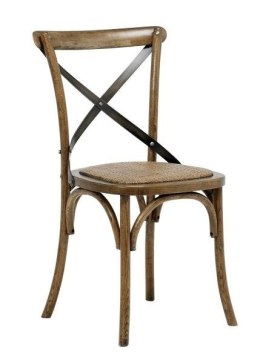 Krzesło do jadalni ACTONA Vintage hardwood drewniane - drewno brzozowe / metal / rattan