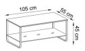 Halmar ława ARTIGA prostokątna MDF okleinowany dąb złoty / stelaż stal malowana czarny 105x55 z półką