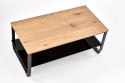 Halmar ława ARTIGA prostokątna MDF okleinowany dąb złoty / stelaż stal malowana czarny 105x55 z półką Halmar ława ARTIGA prostokątna MDF okleinowany dąb złoty / stelaż stal malowana czarny 105x55 z półką