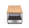 Halmar ława ARTIGA prostokątna MDF okleinowany dąb złoty / stelaż stal malowana czarny 105x55 z półką Halmar ława ARTIGA prostokątna MDF okleinowany dąb złoty / stelaż stal malowana czarny 105x55 z półką