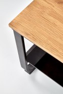 Halmar ława ARTIGA prostokątna MDF okleinowany dąb złoty / stelaż stal malowana czarny 105x55 z półką Halmar ława ARTIGA prostokątna MDF okleinowany dąb złoty / stelaż stal malowana czarny 105x55 z półką