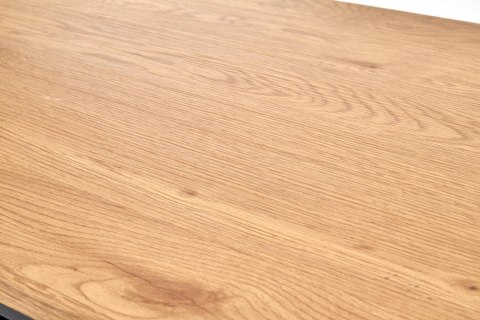 Halmar ława ARTIGA prostokątna MDF okleinowany dąb złoty / stelaż stal malowana czarny 105x55 z półką Halmar ława ARTIGA prostokątna MDF okleinowany dąb złoty / stelaż stal malowana czarny 105x55 z półką