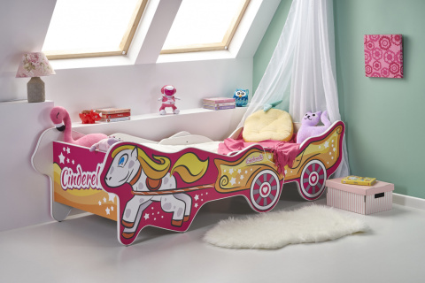 Halmar łóżko CINDERELLA z materacem, z regulacją długości wielobarwny, płyta laminowana obrzeża miękkie PVC Halmar łóżko CINDERELLA z materacem, z regulacją długości wielobarwny, płyta laminowana obrzeża miękkie PVC