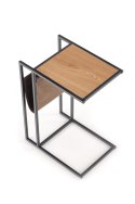 Halmar ława COMPACT MDF okleinowany dąb złoty/ stelaż stal czarny, ekoskóra 47x33