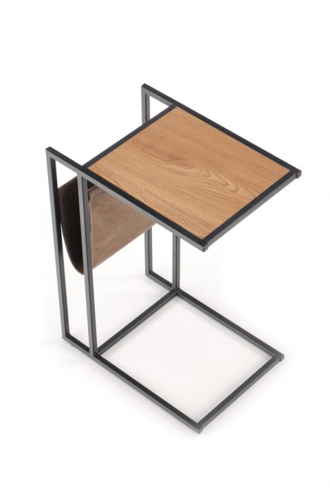 ŁAWA STOLIK COMPACT Halmar MDF okleinowany DĄB ZŁOTY / stelaż stal CZARNY ekoskóra 47x33 ŁAWA STOLIK COMPACT Halmar MDF okleinowany DĄB ZŁOTY / stelaż stal CZARNY ekoskóra 47x33