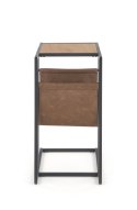 Halmar ława COMPACT MDF okleinowany dąb złoty/ stelaż stal czarny, ekoskóra 47x33