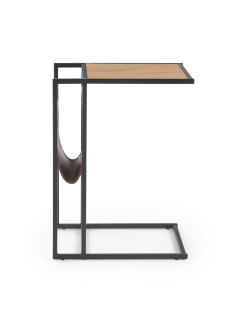 ŁAWA STOLIK COMPACT Halmar MDF okleinowany DĄB ZŁOTY / stelaż stal CZARNY ekoskóra 47x33 ŁAWA STOLIK COMPACT Halmar MDF okleinowany DĄB ZŁOTY / stelaż stal CZARNY ekoskóra 47x33