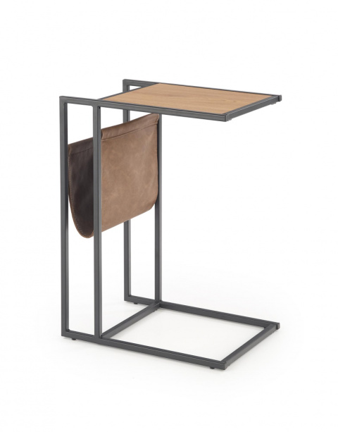 ŁAWA STOLIK COMPACT Halmar MDF okleinowany DĄB ZŁOTY / stelaż stal CZARNY ekoskóra 47x33 ŁAWA STOLIK COMPACT Halmar MDF okleinowany DĄB ZŁOTY / stelaż stal CZARNY ekoskóra 47x33