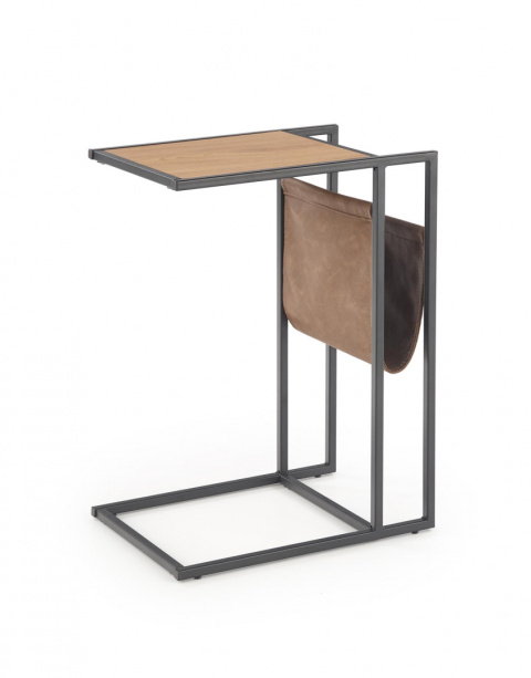 ŁAWA STOLIK COMPACT Halmar MDF okleinowany DĄB ZŁOTY / stelaż stal CZARNY ekoskóra 47x33 ŁAWA STOLIK COMPACT Halmar MDF okleinowany DĄB ZŁOTY / stelaż stal CZARNY ekoskóra 47x33
