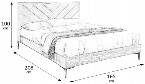 Halmar łóżko MARGARITA 160 tkanina popielaty/ MDF + okleina naturalny, stal malowana Halmar łóżko MARGARITA 160 tkanina popielaty/ MDF + okleina naturalny, stal malowana