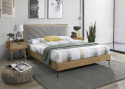 Halmar łóżko MARGARITA 160 tkanina popielaty/ MDF + okleina naturalny, stal malowana Halmar łóżko MARGARITA 160 tkanina popielaty/ MDF + okleina naturalny, stal malowana