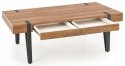 Halmar ława TULUZA prostokątna z szufladami MDF laminowany orzech miodowy / stal malowana proszkowo czarny 120x55 Halmar ława TULUZA prostokątna z szufladami MDF laminowany orzech miodowy / stal malowana proszkowo czarny 120x55