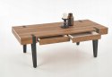Halmar ława TULUZA prostokątna z szufladami MDF laminowany orzech miodowy / stal malowana proszkowo czarny 120x55 Halmar ława TULUZA prostokątna z szufladami MDF laminowany orzech miodowy / stal malowana proszkowo czarny 120x55
