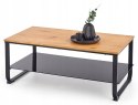 Halmar ława ARTIGA prostokątna MDF okleinowany dąb złoty / stelaż stal malowana czarny 105x55 z półką Halmar ława ARTIGA prostokątna MDF okleinowany dąb złoty / stelaż stal malowana czarny 105x55 z półką