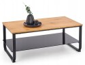 Halmar ława ARTIGA prostokątna MDF okleinowany dąb złoty / stelaż stal malowana czarny 105x55 z półką Halmar ława ARTIGA prostokątna MDF okleinowany dąb złoty / stelaż stal malowana czarny 105x55 z półką