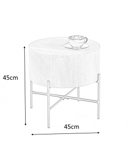 Halmar ława stolik BROOKLYN-S MDF okleinowany dąb naturalny/ stal malowana czarny fi 45