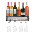 Intesi Półka mini bar Parima czarna - metalowy stojak na wina, kieliszki Intesi Półka mini bar Parima czarna - metalowy stojak na wina, kieliszki