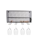 Intesi Półka mini bar Parima czarna - metalowy stojak na wina, kieliszki Intesi Półka mini bar Parima czarna - metalowy stojak na wina, kieliszki