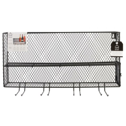 Intesi Półka mini bar Parima czarna - metalowy stojak na wina, kieliszki Intesi Półka mini bar Parima czarna - metalowy stojak na wina, kieliszki