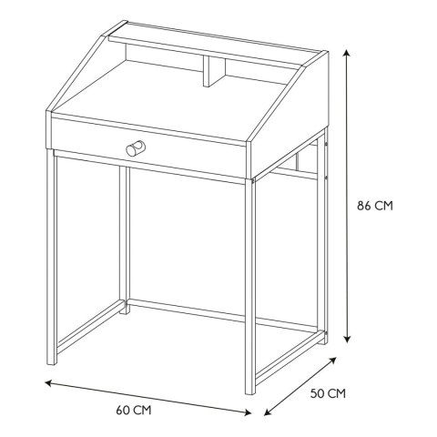 Intesi Sekretarzyk / biurko Simon orzech - biurko z nadstawką - MDF / metal Intesi Sekretarzyk / biurko Simon orzech - biurko z nadstawką - MDF / metal