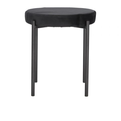 Intesi Stołek Taboret Madona VIC czarny - tkanina velvet, nogi metal - funkcja sztaplowania Intesi Stołek Taboret Madona VIC czarny - tkanina velvet, nogi metal - funkcja sztaplowania