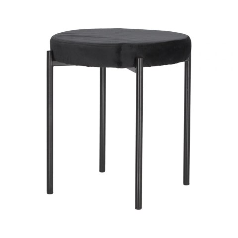 Intesi Stołek Taboret Madona VIC czarny - tkanina velvet, nogi metal - funkcja sztaplowania Intesi Stołek Taboret Madona VIC czarny - tkanina velvet, nogi metal - funkcja sztaplowania