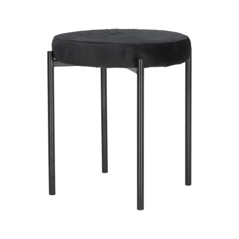 Intesi Stołek Taboret Madona VIC czarny - tkanina velvet, nogi metal - funkcja sztaplowania Intesi Stołek Taboret Madona VIC czarny - tkanina velvet, nogi metal - funkcja sztaplowania