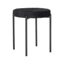 Intesi Stołek Taboret Madona VIC czarny - tkanina velvet, nogi metal - funkcja sztaplowania Intesi Stołek Taboret Madona VIC czarny - tkanina velvet, nogi metal - funkcja sztaplowania