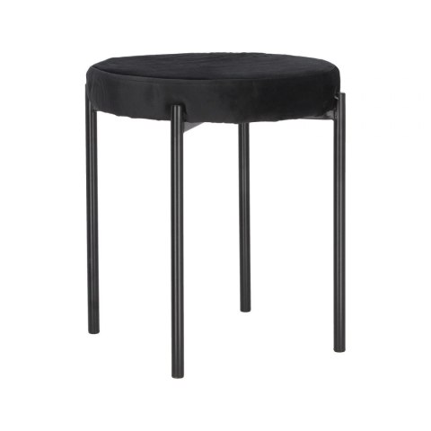 Intesi Stołek Taboret Madona VIC czarny - tkanina velvet, nogi metal - funkcja sztaplowania Intesi Stołek Taboret Madona VIC czarny - tkanina velvet, nogi metal - funkcja sztaplowania
