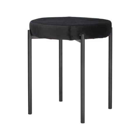 Intesi Stołek Taboret Madona VIC czarny - tkanina velvet, nogi metal - funkcja sztaplowania Intesi Stołek Taboret Madona VIC czarny - tkanina velvet, nogi metal - funkcja sztaplowania